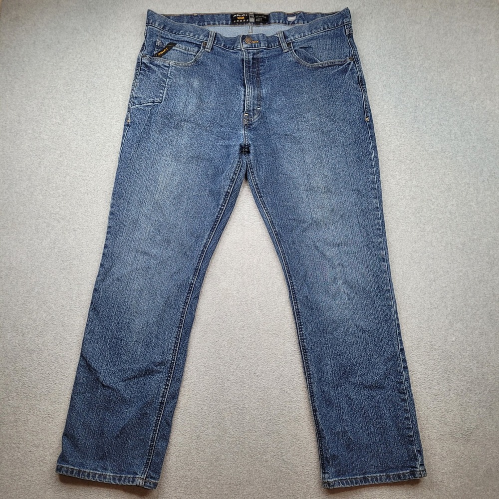 Ariat Rebar M4 Relaxed Boot Jeans Mens 40x32 Blue Work Bootcut